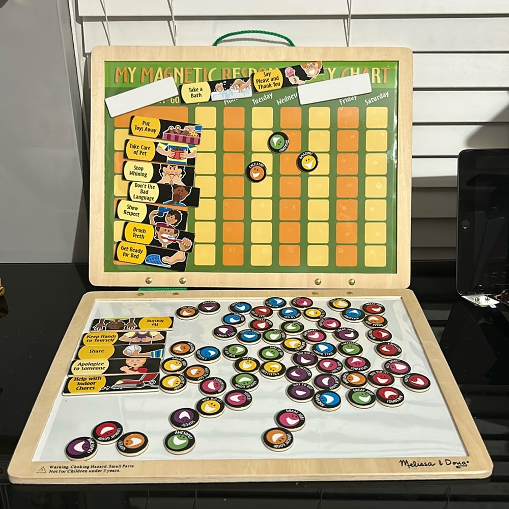 Melissa & Doug Deluxe Wooden Magnetic
Responsibility Chart With 78 Magnets